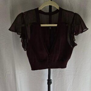 Cropped Short Sleeve Cardigan